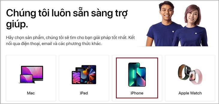 Chọn tiếp iPhone