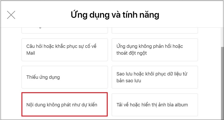 Nội dung không phát như dự kiến