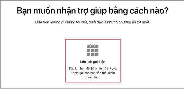 Chọn Lên lịch gọi điện để thiếp lập thời gian cuộc gọi