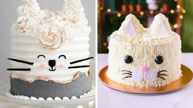 Để không chỉ đơn thuần là bánh sinh nhật thông thường, hãy cùng chiêm ngưỡng những chiếc bánh sinh nhật hình con mèo cute được trang trí cực kỳ xinh xắn. Với những chiếc bánh như thế này, chắc chắn bé sẽ không thể rời mắt khỏi chúng.