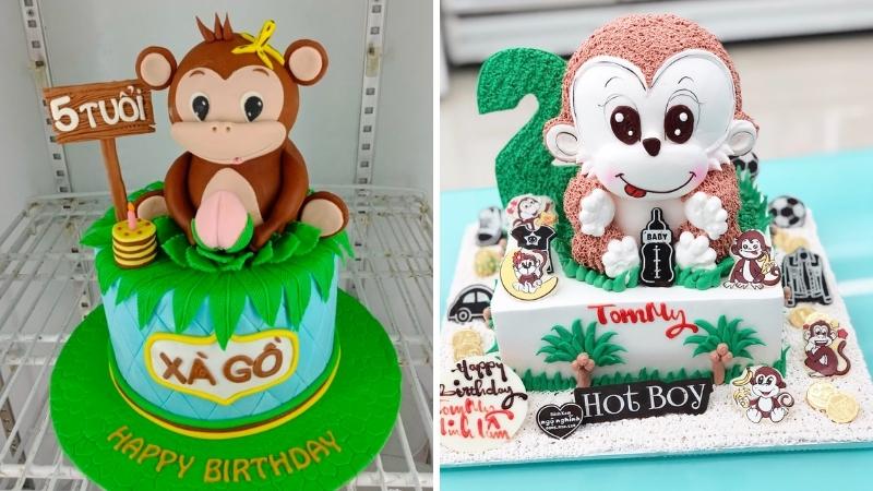 Bánh sinh nhật con khỉ 3D đẹp