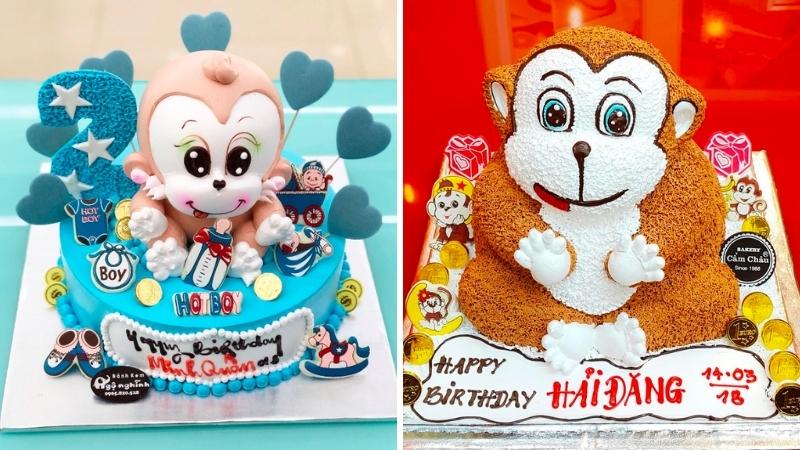 Bánh sinh nhật con khỉ 3D