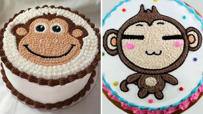 Bánh fondant màu hồng hình khỉ con dễ thương tặng sinh nhật bé gái - Bánh  Thiên Thần : Chuyên nhận đặt bánh sinh nhật theo mẫu