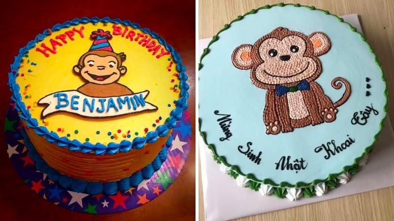 Bánh sinh nhật con khỉ đẹp mắt