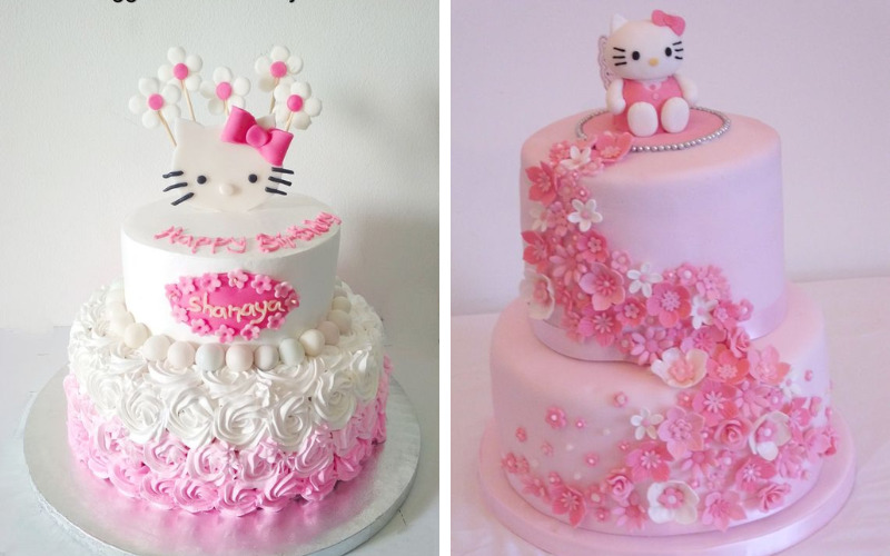 20+ mẫu bánh sinh nhật Hello Kitty màu hồng dễ thương