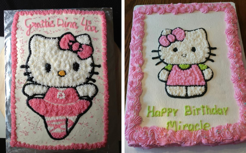 Bánh sinh nhật Hello Kitty đẹp hình vuông cho bé gái