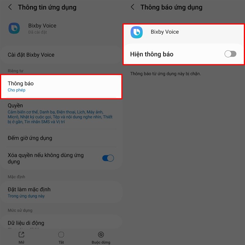 Cách tắt thông báo ứng dụng trên điện thoại Samsung