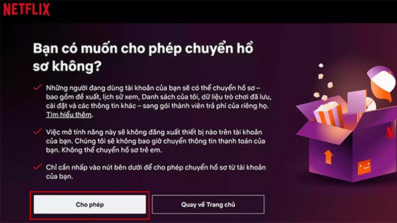 Cách chuyển hồ sơ Netflix