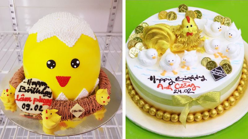 Bánh sinh nhật ngộ nghĩnh hình gà con nở trứng đáng yêu  Bánh Thiên Thần   Chuyên nhận đặt bánh sinh nhật theo mẫu