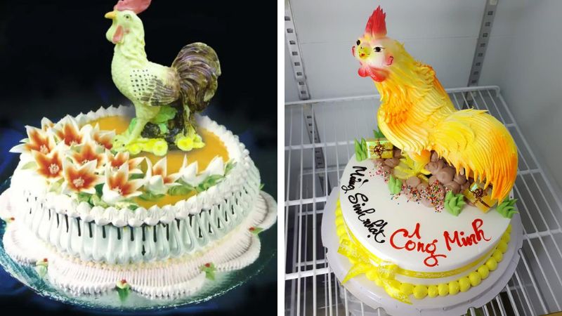 Bánh sinh nhật hình gà dành cho bé gái tuổi dậu MS 2D-0127 - Tiệm Bánh Chon  Chon