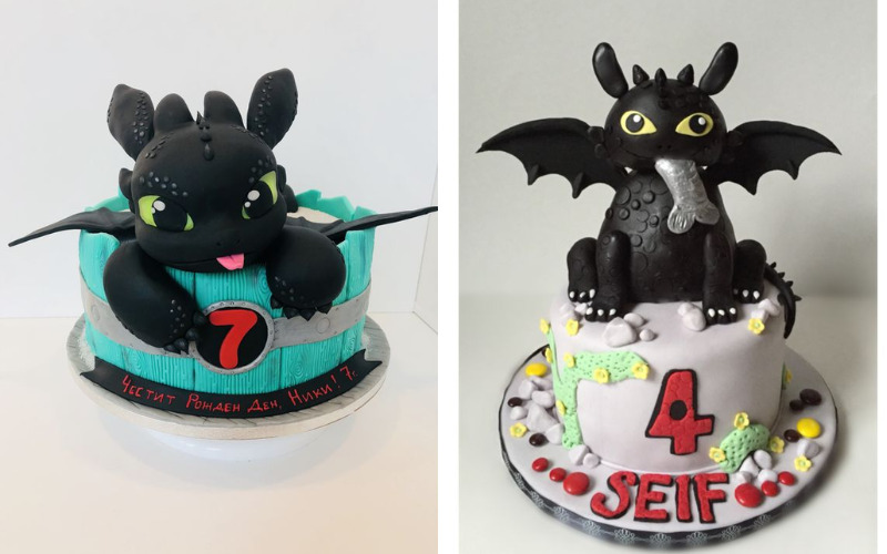 Bánh sinh nhật con rồng hoạt hình dễ thương