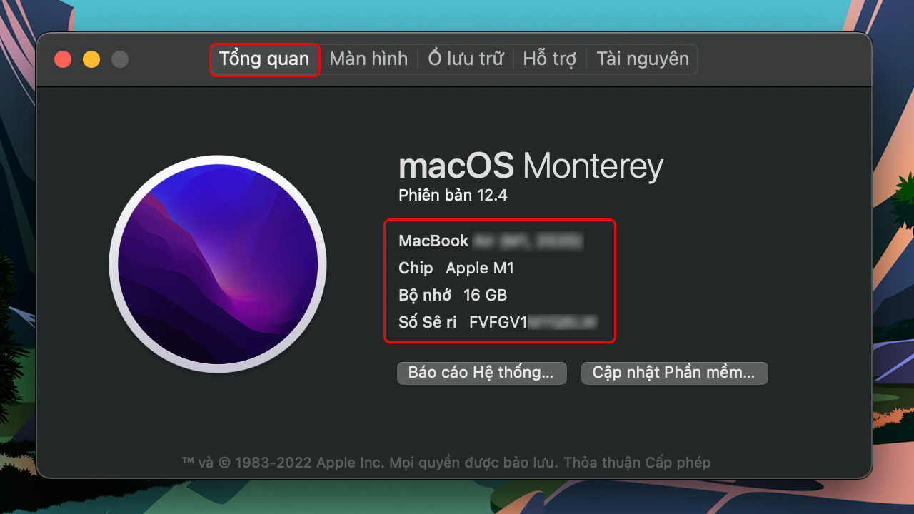 Cách xem cấu hình MacBook Pro