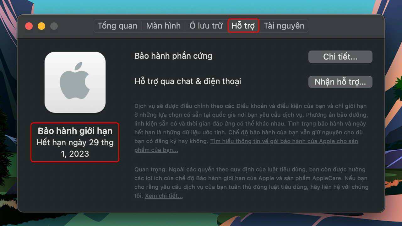 Cách xem cấu hình MacBook Pro