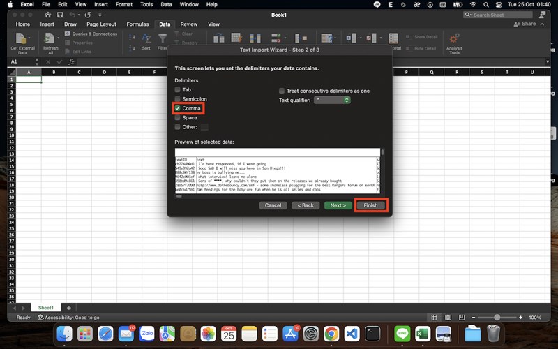 Cách khắc phục lỗi gộp dòng khi mở file Excel bước 4