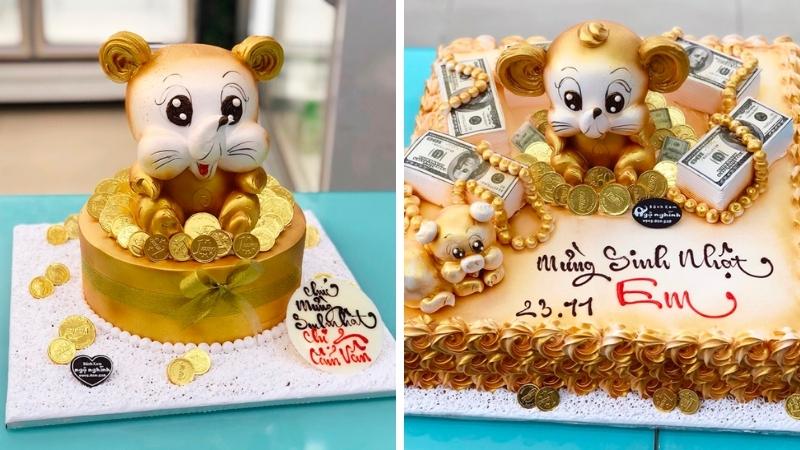 Bánh fondant màu trắng và hồng lấp lánh mừng sinh nhật tuổi 21 - Bánh Thiên  Thần : Chuyên nhận đặt bánh sinh nhật theo mẫu