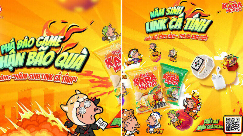 Vừa thưởng thức bánh snack cay Karamucho, vừa tham gia vào hành trình "Năm sinh link cá tính"