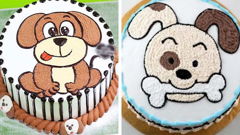 Bánh sinh nhật con chó xinh xắn
