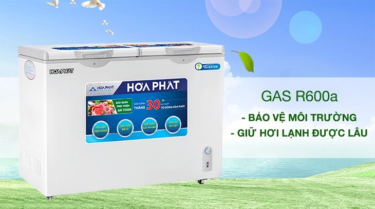 Tủ đông Hòa Phát 271 lít HCFI 656S2Đ2 sử dụng gas R600a thân thiện với môi trường