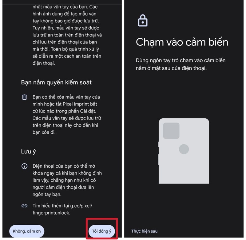 Cách cài mật khẩu vân tay cho Google Pixel
