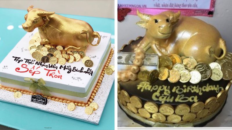 Strong yellow horse birthday cake
