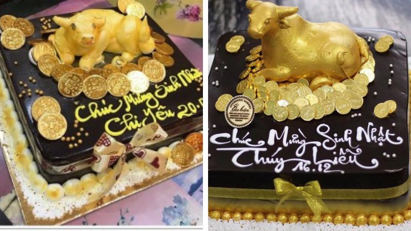 Black yellow horse birthday cake