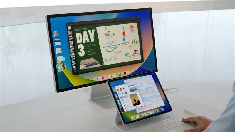 Hình ảnh iPadOS 16 với tính năng chia sẻ màn hình