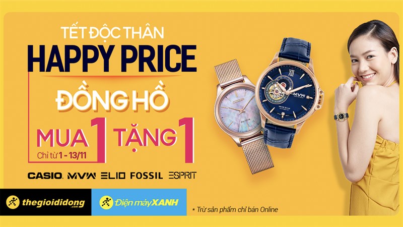 Vui Tết độc thân, đồng hồ thời trang mua 1 tặng 1 hoặc giảm đến 50% Vui Tết độc thân, đồng hồ thời trang mua 1 tặng 1 hoặc giảm đến 50%