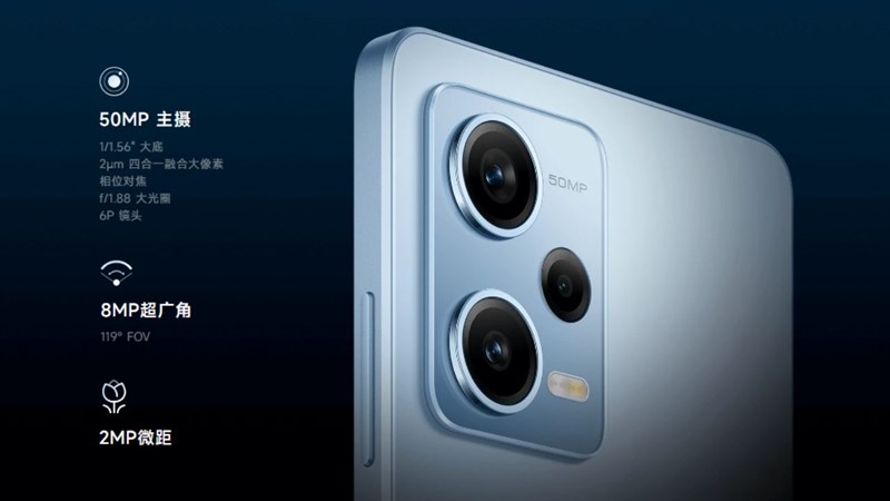 Redmi Note 12 Pro 5G được trang bị camera chính 50 MP sử dụng cảm biến Sony IMX766