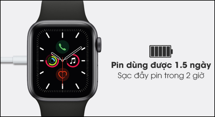 Apple Watch S5 LTE 44mm viền nhôm dây cao su 