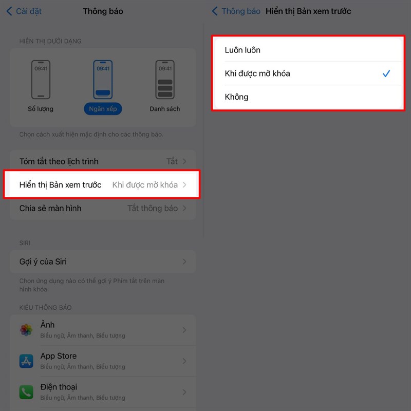 Cách thay đổi kiểu thông báo trên iPhone 14