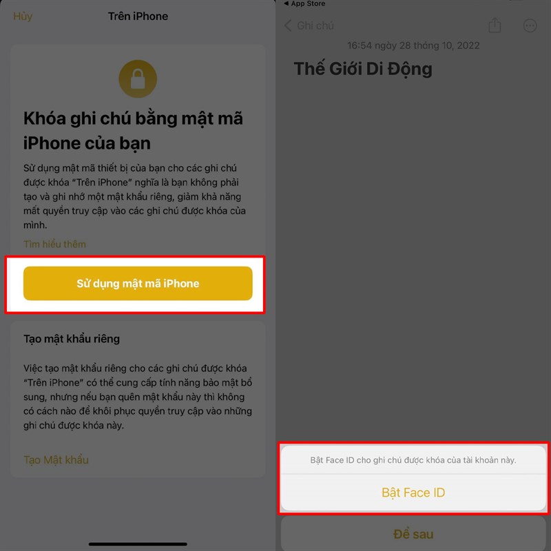 Cách khóa ghi chú bằng Face ID trên iPhone 14