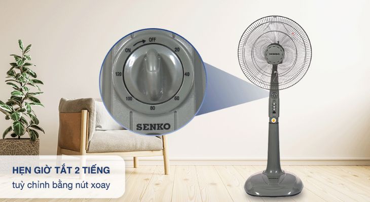 Quạt cây Senko DH1600 có tính năng hẹn giờ tiện lợi, giúp bạn có giấc ngủ ngon, tránh thức giấc giữa đêm do quá lạnh