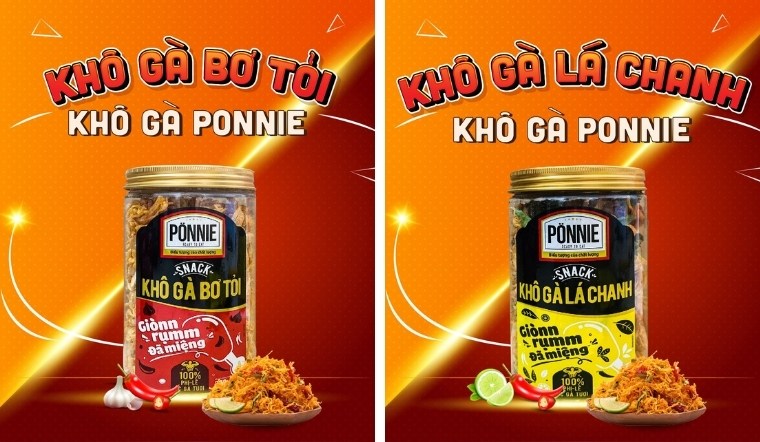 Nhâm nhi cực đã với snack khô gà bơ tỏi và khô gà lá chanh từ Ponnie