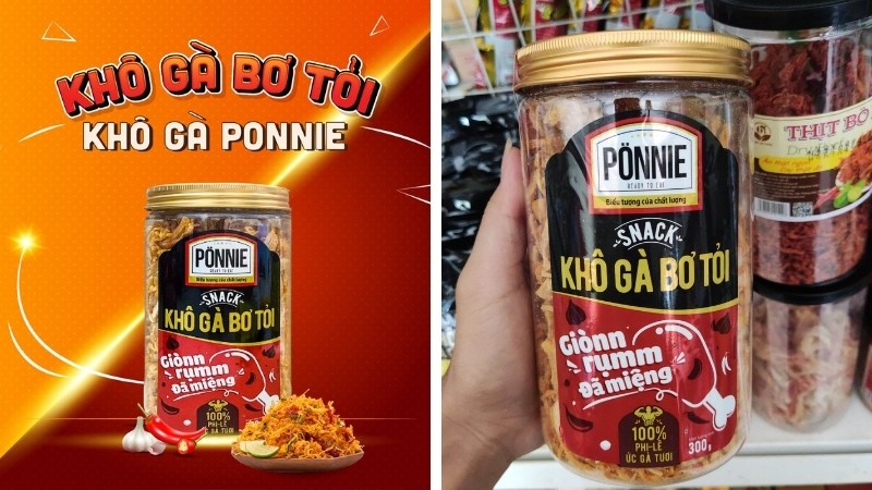 Snack khô gà bơ tỏi Ponie