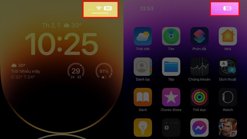 Cách xem phần trăm pin trên iPhone 14
