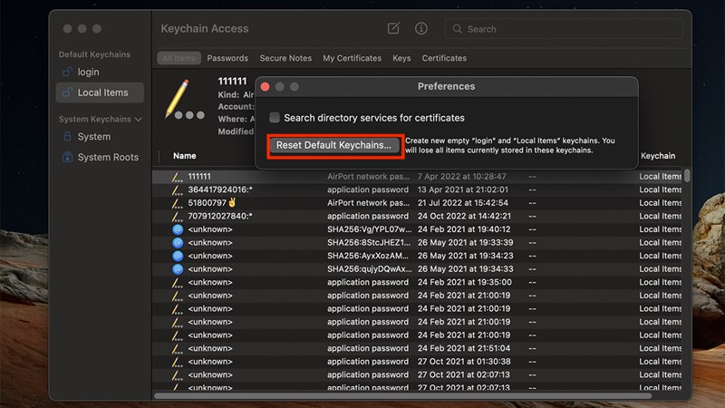 cách sửa lỗi Keychain Password khi mở ứng dụng trên macbook bước 3