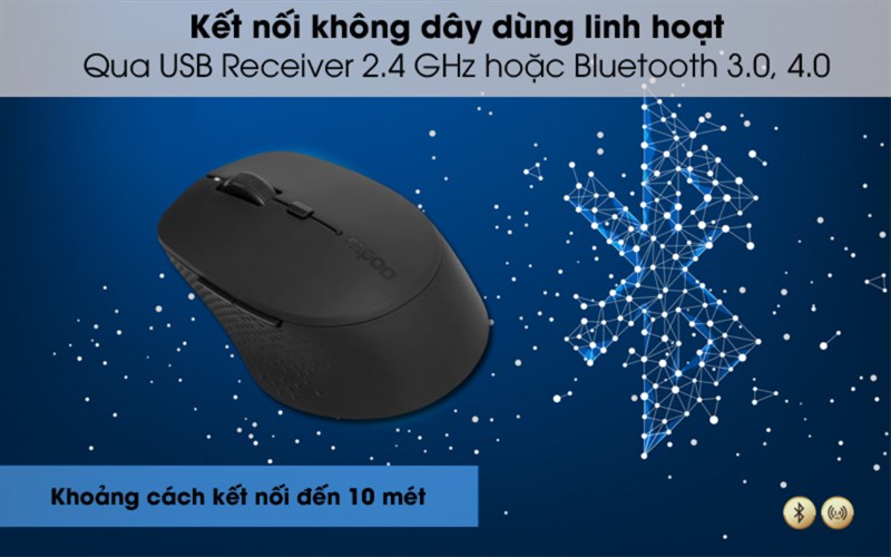 Chuột Không dây Bluetooth Silent Rapoo M300