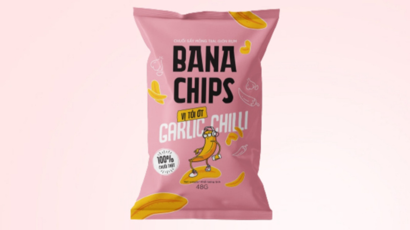 Snack Bana Chips vị tỏi ớt