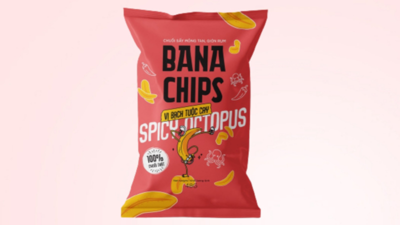 Snack Bana Chips vị bạch tuộc cay