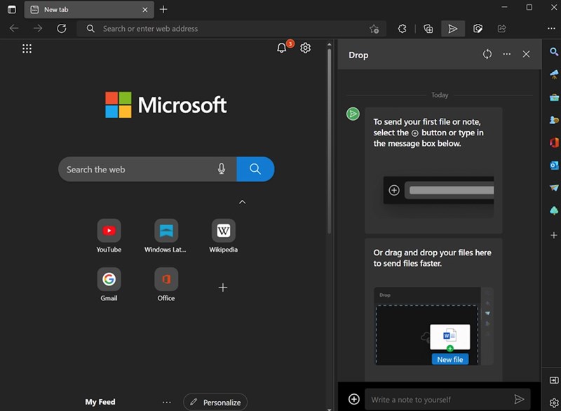 Hình ảnh Microsoft Edge với tính năng Drop mới Hình ảnh Microsoft Edge với tính năng Drop mới