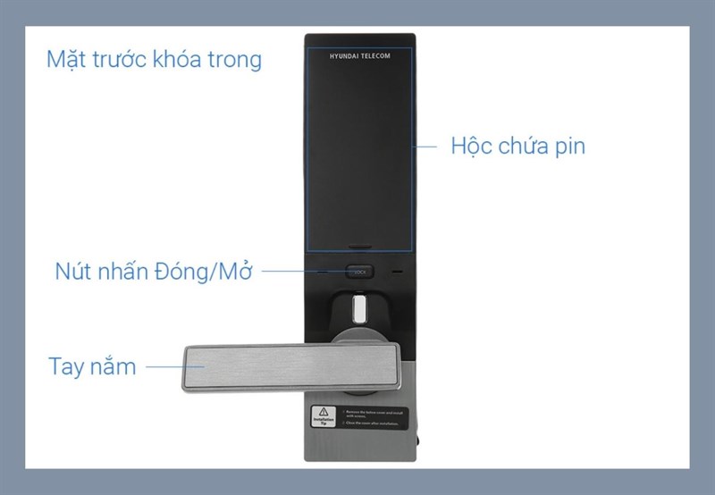 Khóa điện tử Hyundai HDL-6200SK 1 chốt khóa Đen - KG Khóa điện tử Hyundai HDL-6200SK 1 chốt khóa Đen - KG