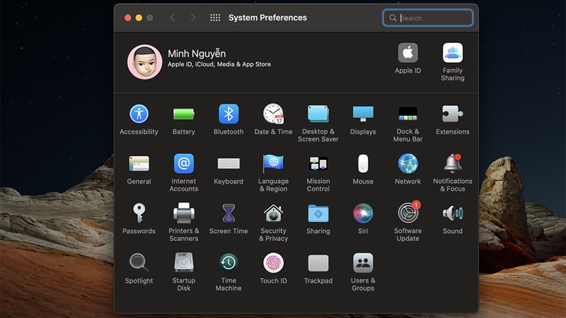 thành quả sau khi sắp xếp system preferences theo alphab