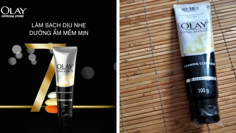 Phân biệt sữa rửa mặt Olay Total Effects thật giả