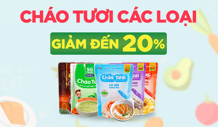 Từ 04/11 - 17/11/2022, cháo tươi các loại giảm đến 20%