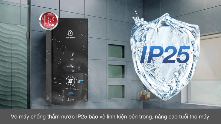 Máy nước nóng trực tiếp Ariston 4500W AURES TOP 4.5P - IP25 Máy nước nóng trực tiếp Ariston 4500W AURES TOP 4.5P - IP25