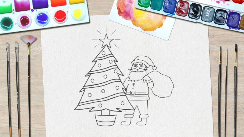 Cách vẽ ông già Noel đơn giản nhất cho bé Vntripvn