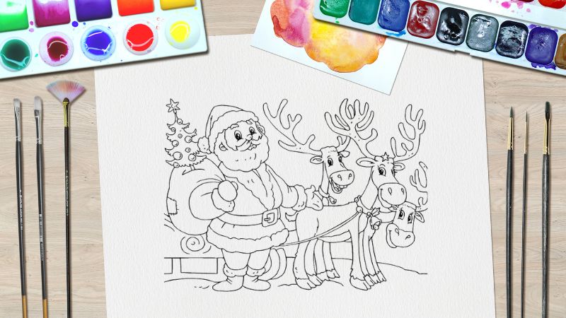 Tranh tô màu cho bé mầm non chủ đề noel - tô màu ông già noel, cây thông  noel | Noel, Ông già noel, Chủ đề