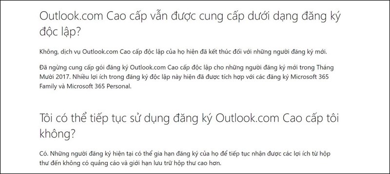 Microsoft giải thích thêm về việc ngừng hỗ trợ đăng ký mới tên miền trên Outlook