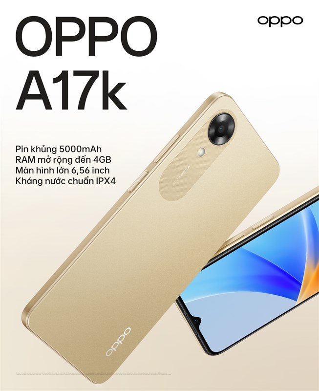 OPPO A17K là lựa chọn đáng tin cậy với viên pin khủng