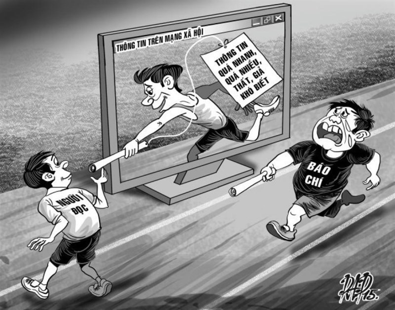 Tranh biếm hoạ về thông tin độc hại trên mạng xã hội Tranh biếm hoạ về thông tin độc hại trên mạng xã hội